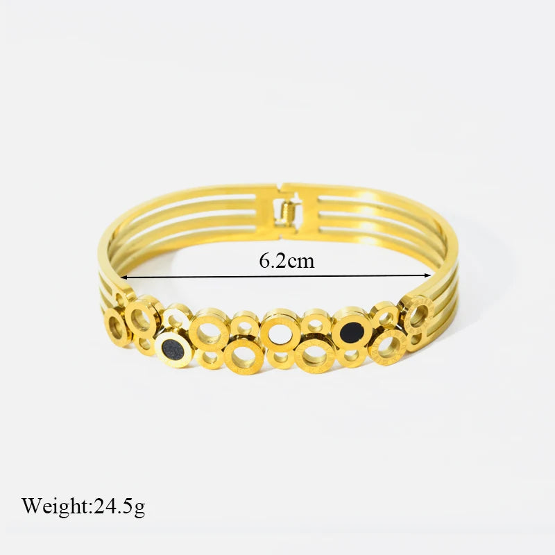 Stainless Steel Roman numerals Bangles Bracelet For Women